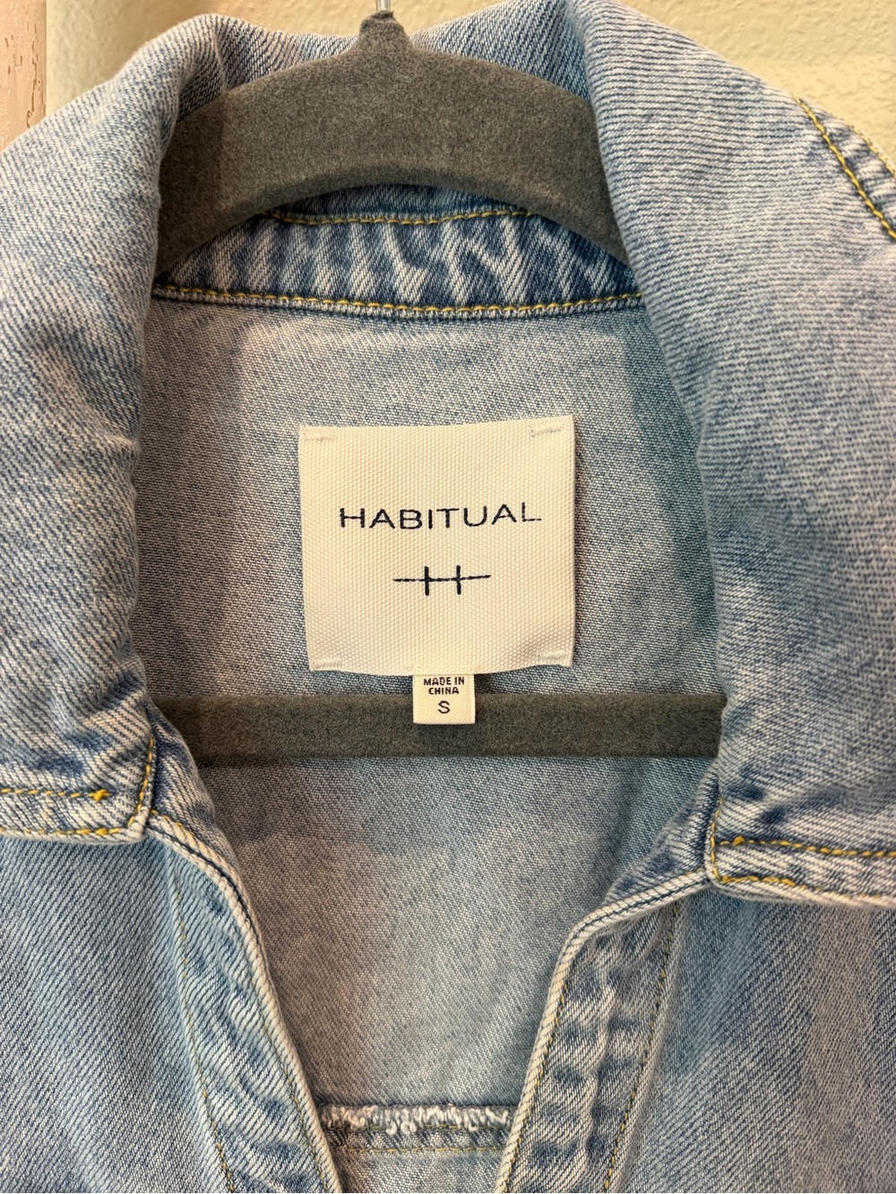 Habitual Light Blue Denim Polo-Style Short Sleeve dress - Picture 2 of 3